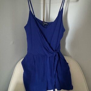 Women's Blue Wrap Romper
